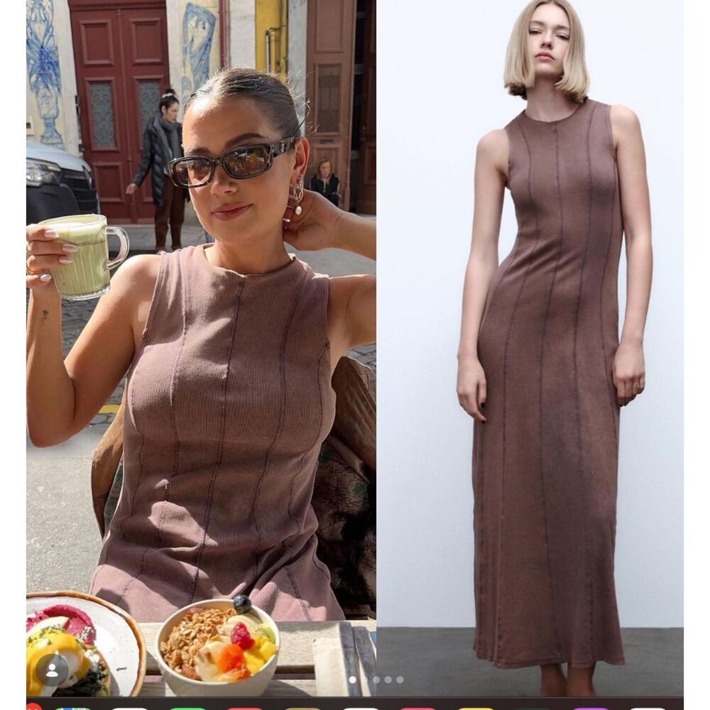 Zara | Women | Vintage Wash Seamed Ribbed Stretch Sleeveless Maxi Dress Medium